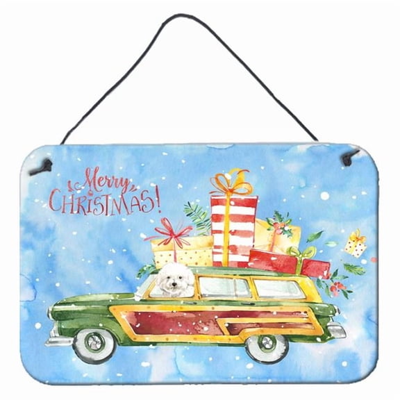 Carolines Treasures CK2395DS812 Merry Christmas Bichon Fris? Wall or Door Hanging Prints  8x12 multicolor