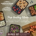 thumbnail image 3 of Bentgo Prep - 20-Piece 2-Compartment Reusable Meal Prep Containers with Lids, PFAS & BPA Free Materials, Durable, Microwave, Freezer, & Dishwasher Safe To Go Food Storage (Burgundy), 3 of 9