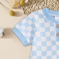 thumbnail image 4 of TOWED22 2Pcs Baby Boy First Birthday Outfit Short Sleeve The Big One T-Shirt Top Casual Shorts Summer 1st Birthday Clothes Sky Blue,9-12 M, 4 of 7