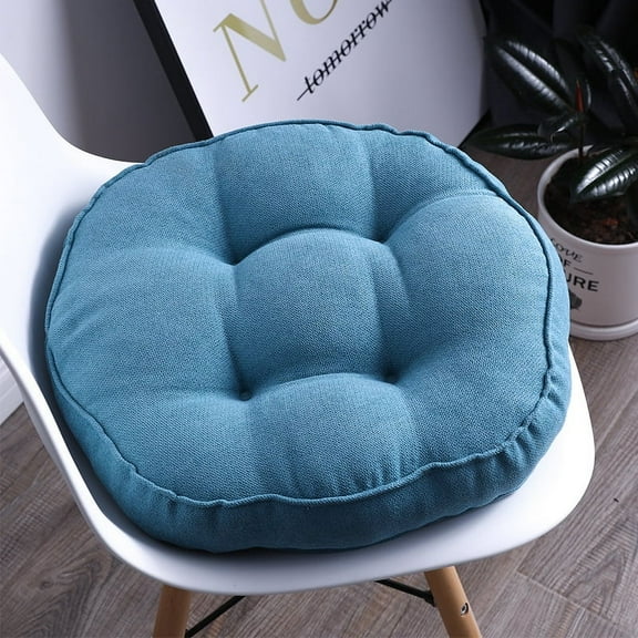 Namzi Round Chair Pad Seat Cushion Solid Color Soft Chair Pads Comfy Velvet Cushion Pillow for Kitchen Dining Office Chair Kids Reading (Sky Blue,Diameter 16")