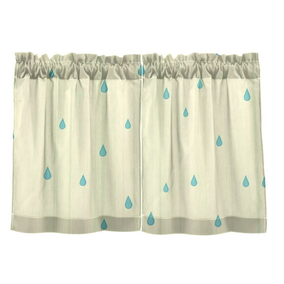 Shower 27"x24" Linen Look Cafe Curtain Set with Privacy and UV Protection