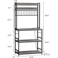 thumbnail image 2 of Futzca  Kitchen Bakers Rack, Microwave Stand, Coffee Bar 31.5inch with Power Outlet - Grey, 2 of 5
