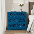 thumbnail image 4 of Wirrytor Blue 3 Drawer Dresser for bedroom, Modern Chest of Drawers with Handles, Accent Wood Storage Cabinet for Bedroom, Living Room and Kitchen, 4 of 8