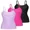Black/Lavender/Pink, variant on Charmo Womens 3-packs Cotton Scoop Neck Tank Tops Adjustable Spaghetti Strap Undershirts with Shelf Bra