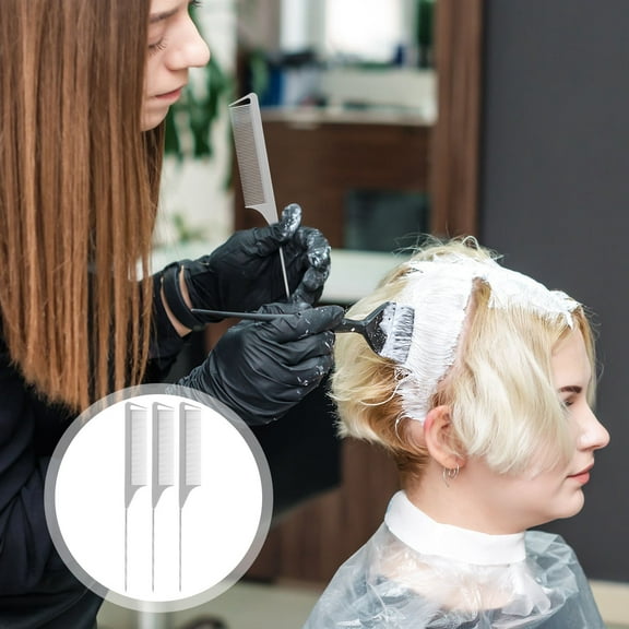 WRISTBIQUE 3Pcs Professional Hair Cutting Combs Lightweight Carbon Fiber for Parting and Coloring