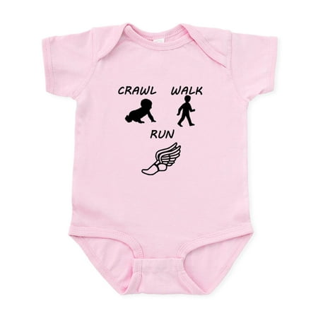 

CafePress - Crawl Walk Run Body Suit - Baby Light Bodysuit Size Newborn - 24 Months
