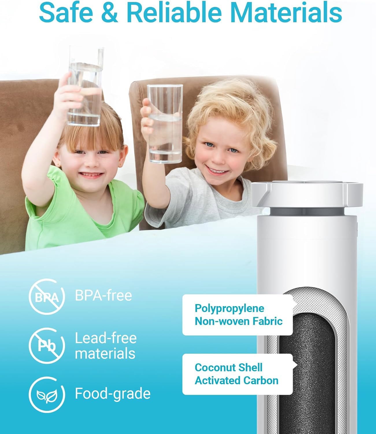 AQUA CREST XWF Refrigerator Water Filter, Replacement for GE® WR17X30702, Compatible with GE® GNE27, GFE26, GDE25, GSS25, PSE25 Series Refrigerators, NSF 42/372 Certified, 3-Pack (No-chip)