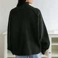 thumbnail image 4 of Ediodpoh Cardigan Sweaters for Women Sweater Coat Casual Zip up Stand Collar Long Sleeve Outerwear Black, 4 of 7