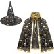 thumbnail image 1 of Manteau De Magicien Enfants Cape Et Chapeau De Sorcire Filles Garons Cape D'halloween Cosplay Dguisement Mascarade Motif D'etoile Costume De Diabl, 1 of 5