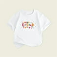 thumbnail image 3 of Summer New Children's Clothing Girls Short Sleeve T Shirt Easter Bunny Printed Round Easter Gift Neck Children T Shirt Easter Gift Clothes Palywear White 5 Years-6 Years, 3 of 3