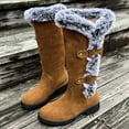 thumbnail image 6 of PiGOGI Women's Velvet Knee High Snow Boots with Faux Fur Lining Winter Warm Boots for Women Brown 40, 6 of 6