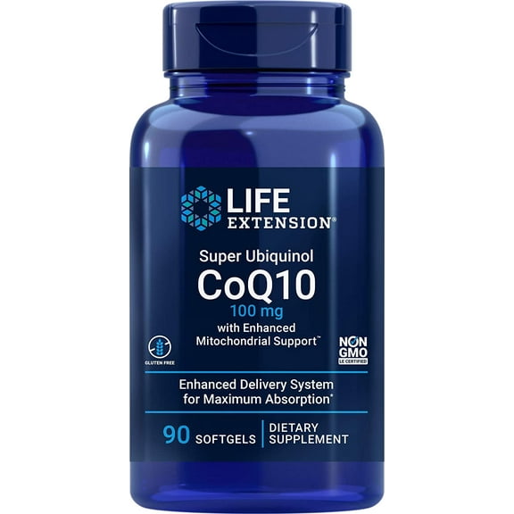 Life Extension COQ10 Super Ubiquinol 100mg with Enhanced Mitochondrial Support, 90 Softgels
