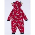 thumbnail image 6 of HYwys Matching Family Christmas Pajamas Set Reindeer Hoodie Jumpsuit Romper Holiday Pjs Onesise Sleepwear Baby 6 9 Months, 6 of 6