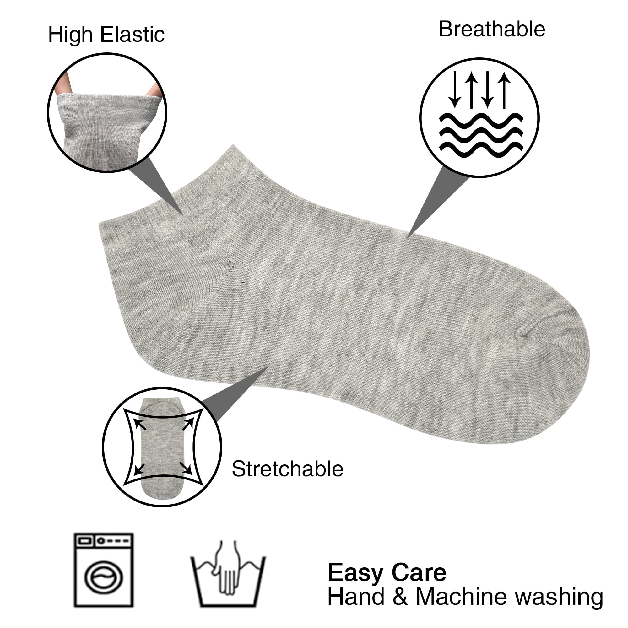 15 Pairs Kids Low Cut Ankle Socks for Boys Girls 1-13, Breathable Lightweight No-Show for Sneakers Sports School
