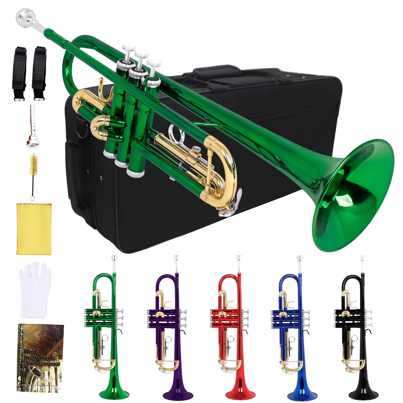 Professional Standard Trumpet Horn Beginner Trumpet Musical Instruments with Storage Case for School