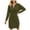 Army Green, variant on Women's Fall Winter Fashion Mid-Length Loose Fit V-Neck Long Sleeve Solid Color Knit Sweater Dress, Casual and Chic Dress for Everyday Comfort,Army Green,L
