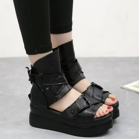 

Women s Summer Roman Fish Mouth Shoes Thick Bottom Cake Rivet Wedge Sandals wedges shoes for women wedge heels for women dressy wedge shoes for women dressy