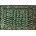 thumbnail image 1 of Ahgly Company Machine Washable Indoor Rectangle Persian Turquoise Blue Traditional Area Rugs, 8' x 12', 1 of 4