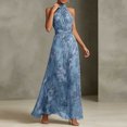 thumbnail image 4 of Levmjia Women's Halter Maxi Dress Floral Print Sleeveless Tie Waist Summer Dress Flowy Elegant Evening Party Dress, 4 of 5