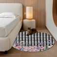 thumbnail image 2 of Round Rugs 3Ft, Spring Floral Round Area Rug Washable Indoor Throw Carpet, Black White Checkered Farmhouse Butterfly Small Non Slip Circle Rug for Bedroom Living Room Home Decor Aesthetic, 2 of 8