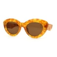 thumbnail image 2 of Womens Thick Plastic Mod Fashion Large Cat Eye Sunglasses Yellow Tortoise Brown, 2 of 4