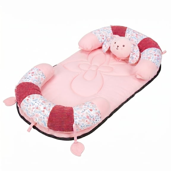suihuooo 2 in 1 Tummy Time Baby Play Mat with 5 Sensory Toys For Infant For 6-18Months