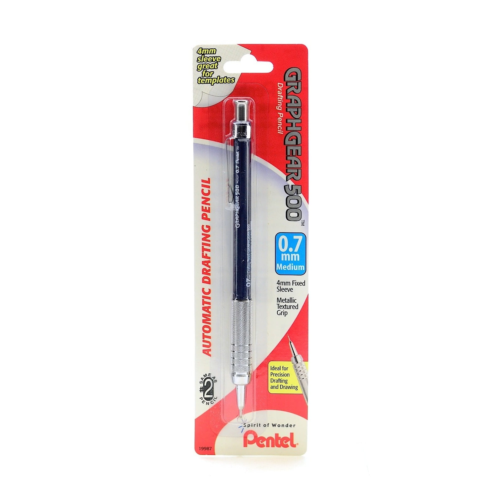 Pentel Graph Gear 500 Mechanical Pencil 0.3mm #2 Medium Lead 3/Pack (72230-PK3)