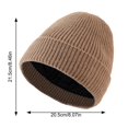 thumbnail image 3 of Voska Unisex Thick Fleece Lined Outdoor Cycling Beanie Hat Warm Acrylic Stretch Skull Cap Winter Fall Casual Gift for Women Men Khaki One Size, 3 of 5