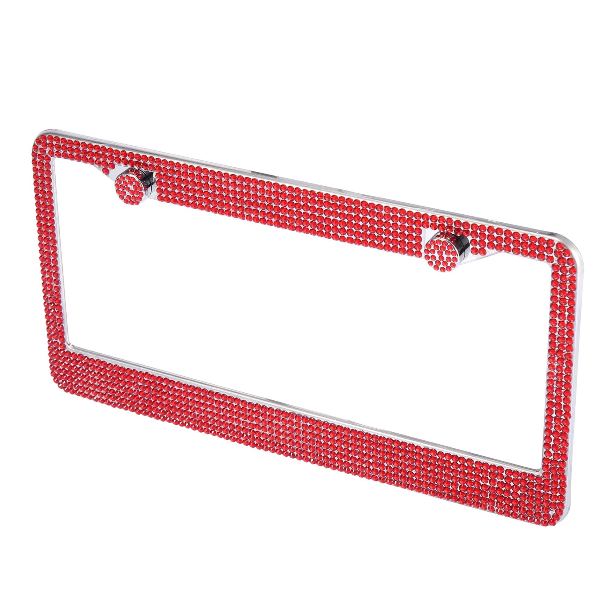 2 Pack Black Stainless Steel License Plate Frames, Slim Profile For Front & Rear