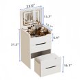 thumbnail image 2 of GDF Studio 23.6" 3-in-1 Small Vanity Desk with Flip-Top Mirror, Compact Makeup Table with Glass Desktop, White, 2 of 11