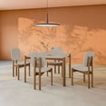 thumbnail image 2 of Gales Table à Manger Ronde 47,24 en Bois d'Ingénierie Beige - Ensemble de 5, 2 of 8