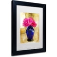 thumbnail image 2 of Trademark Fine Art "Pink Carnations in Cobalt Blue Vase" Canvas Art by Lois Bryan White Matte, Black Frame, 2 of 4