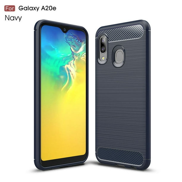 Brushed Carbon Fiber Phone Case for Samsung Galaxy A20e Silicone Bumper