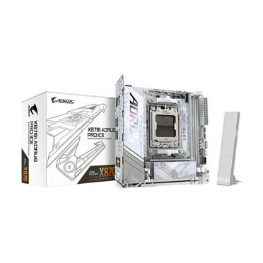 GIGABYTE X870I AORUS PRO ICE AMD AM5 LGA 1718 Motherboard, Mini-ITX, DDR5, 2x M.2, PCIe 5.0, USB-C, WIFI7, 2.5GbE LAN, EZ-Latch, 5-Year Warranty
