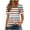 Brown, variant on ​Trendy Women Blouses Summer Tops Casual Short Sleeve Square Neck Button-Front Blouse w/ Vertical Seams - Lightweight Cotton Blend Breathable