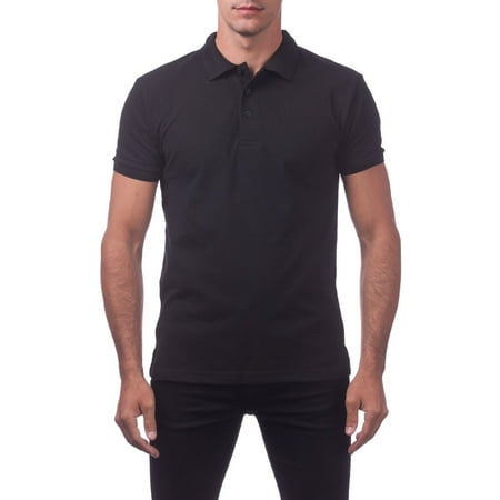 - Pro Club Men's Pique Polo Cotton Short Sleeve Shirt, Small, Black