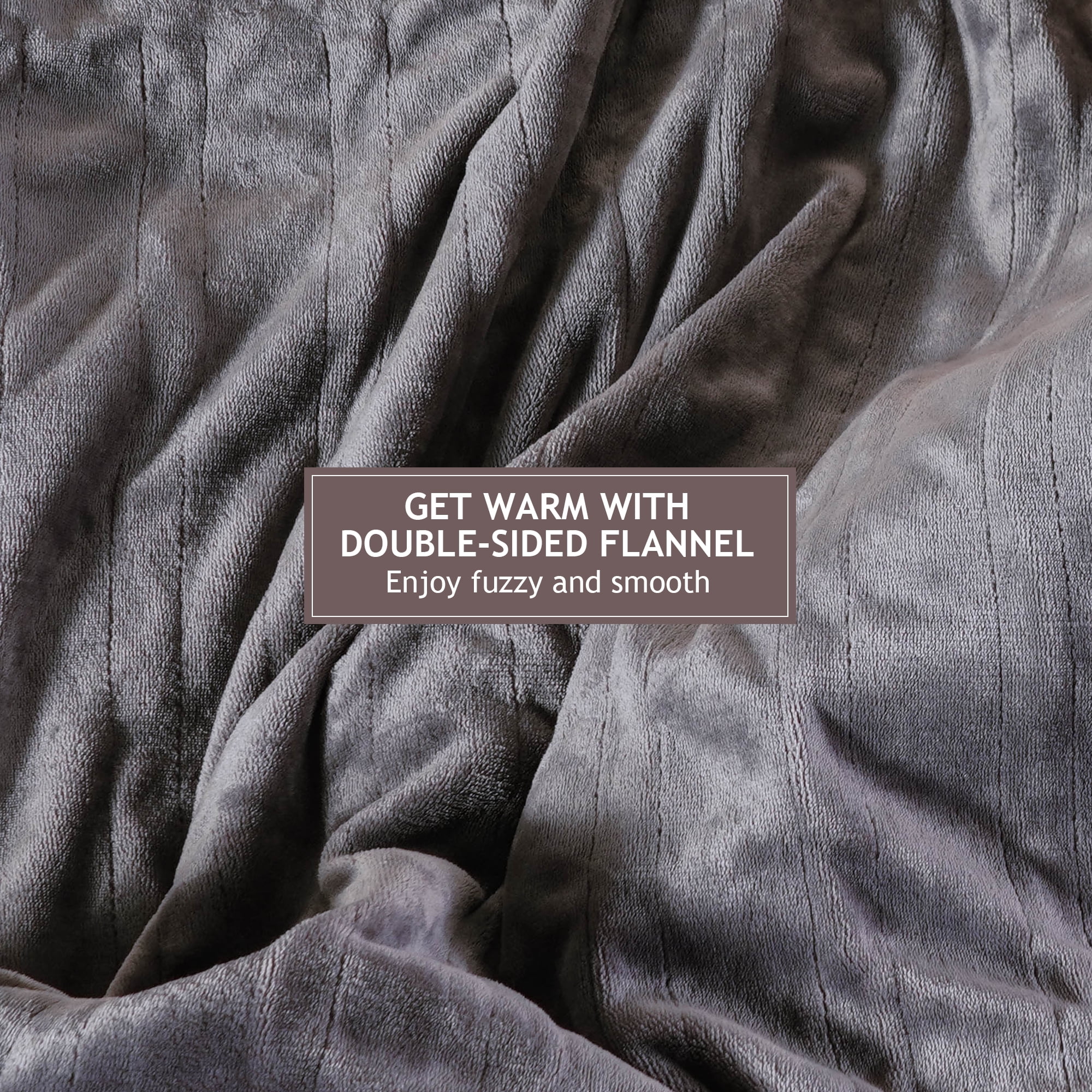 CozyHom Heated Electric Throw Blanket, Electric Throw 50"x 60" Double-Layer Flannel with 4 Hours Auto-Off 4 Heat Settings ETL Certified For Home & Office, Grey