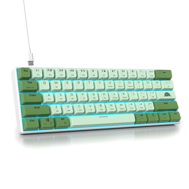 Teclado Gamer Ussixchare 60% Matcha Verde 61 Teclas Switch Rojo