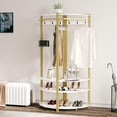 thumbnail image 4 of Bingirl Corner Coat Rack with Shoe Bench Entryway Corner Hall Tree with 6 Double Hooks Corner Clothes Rack with Storage Corner Tree with Organizer Shoe Bench Shelf for Entryway Hallway Closet, 4 of 6