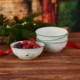 thumbnail image 2 of Pfaltzgraff Winterberry 5.8 in Soup Cereal Bowl Set of 4, White with Green and Red Accents, 2 of 6