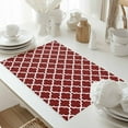 thumbnail image 5 of Red White Geometric Placemats Set of 8, Minimalist Morocco Pattern Table Mats Washable Heat-Resistant Non-Slip Place Mats for Kitchen Dinner Table Indoor Outdoor Decor,13x19 Inch, 5 of 9