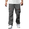 thumbnail image 3 of Men’s Elastic Waist Cargo Work Pants Casual Lightweight Wrinkle Free Outdoor Gym Sweatpants, 3 of 8