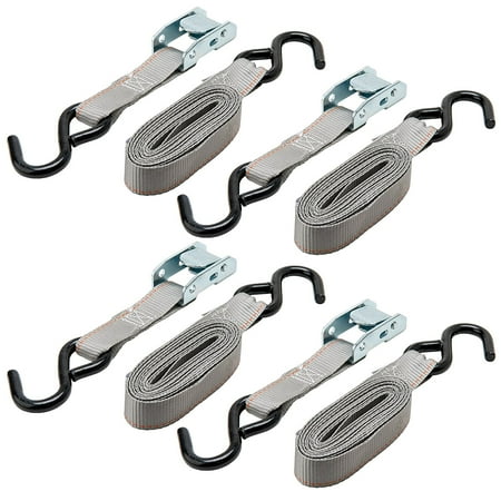 - 5105 10' Cam Buckle Tie-Down, 300 lbs. WLL (900 lbs. break strength), 4 Pk, i-Pack, Pack of 4 10' cam buckle tie downs By Keeper