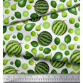 thumbnail image 2 of Soimoi Rayon Crepe Fabric Pear,Lemon & Watermelon Fruits Fabric Prints by Yard 46 Inch Wide, 2 of 3