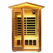 Two Person Far Infrared Outdoor Sauna Natural Wood Solid Wood