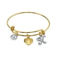thumbnail image 2 of 1928 Jewelry Gold Heart Initial Crystal Charm Bangle Bracelet, 2.5"Letter K, 2 of 4