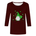 thumbnail image 4 of Meichang T-Shirts pour Femmes Jour de la Saint-Patrick Manches 3/4 Hauts Trèfle Chanceux T-Shirts Imprimé Vert Col Rond Décontracté Vacances T-Shirts Jour de la Saint-Patrick, 4 of 4