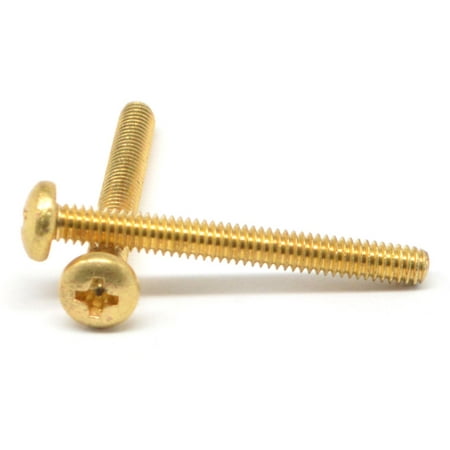 

#8-32 x 1 Coarse Thread Machine Screw Phillips Pan Head Brass Pk 50