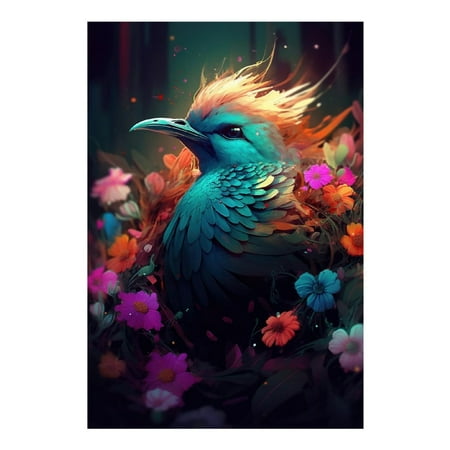 Diamond Art Kits for Adults Colorful Flower BirdDiamond Painting Kits for Beginners Frameless Round 5D Full Drill Diamonds Art Gem Art Crafts Home Decor Gifts