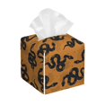 thumbnail image 1 of Fotbe Snake Porta Pañuelos Decorativo de Cuero, Caja Cuadrada Moderna para Pañuelos Faciales, Organizador y Dispensador 5x5x5'', 1 of 7